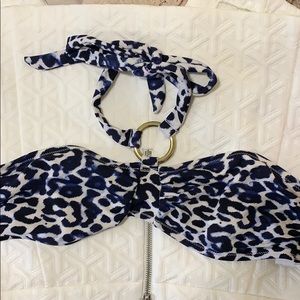 OCEAN CLUB BLUE LEOPARD BANDEAU BIKINI TOP